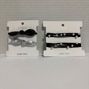 J. Crew Two Sets of Hair Ties; One Faux Leather and One Pearl Bauble NWT